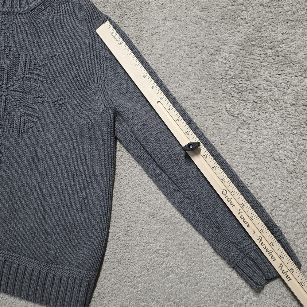 Ralph Lauren Turtleneck Chunky Knit Sweater Womens M Petite Monochrome Snowflake - Picture 11 of 13